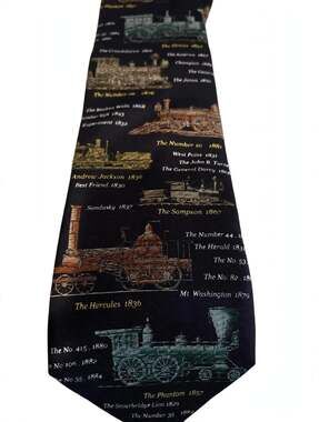 Alynn Neckwear American Historical Locomotives Silk Tie